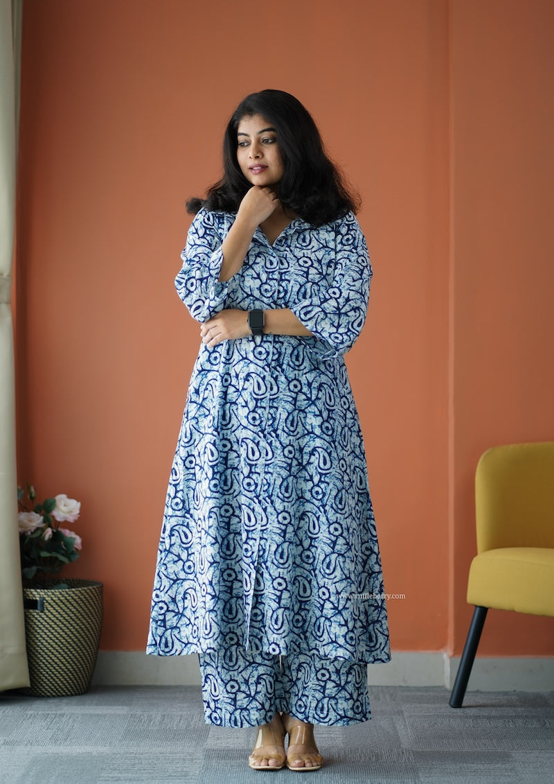 julie blue cotton co-ord set