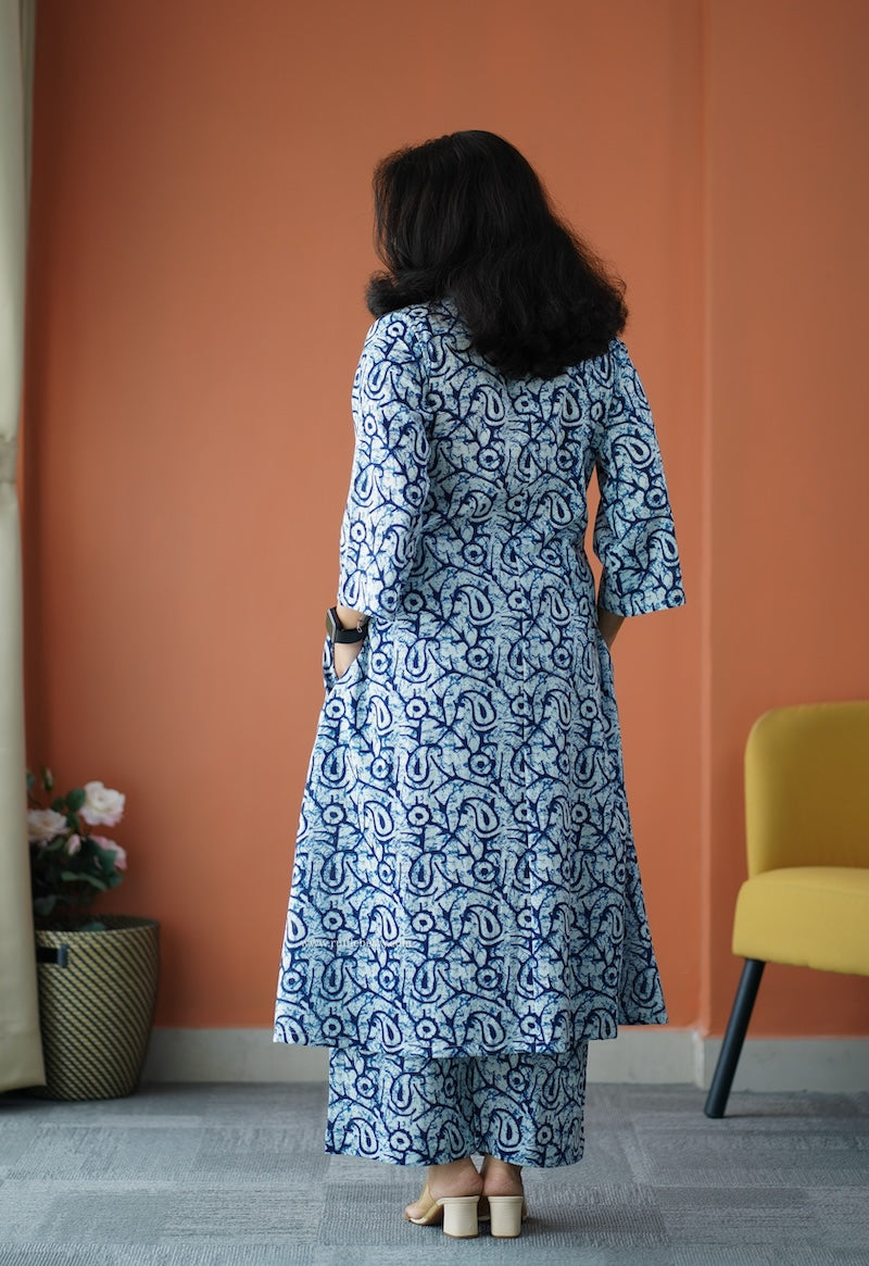 julie blue cotton co-ord set