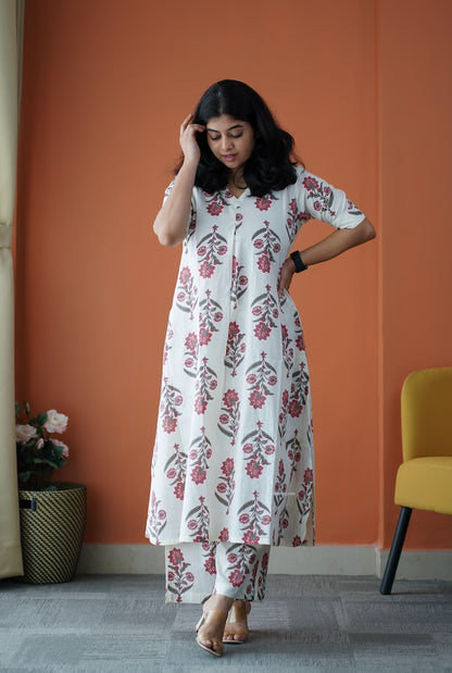 Julie White Cotton Co-ord Set
