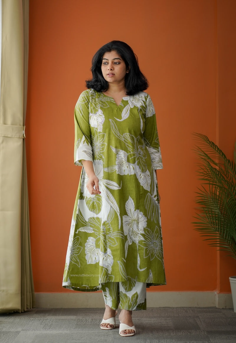 bloom mehendi floral cotton co-ord set