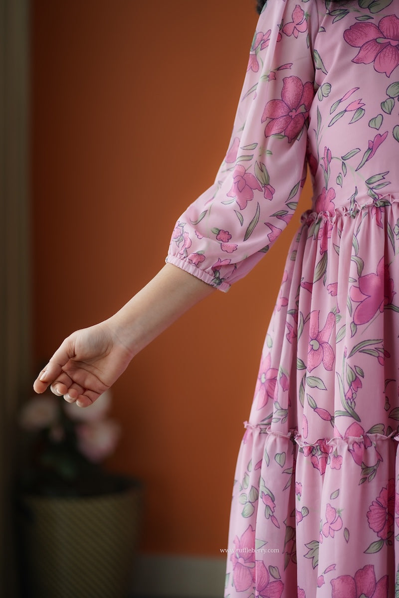rimjim rose georgette tier dress