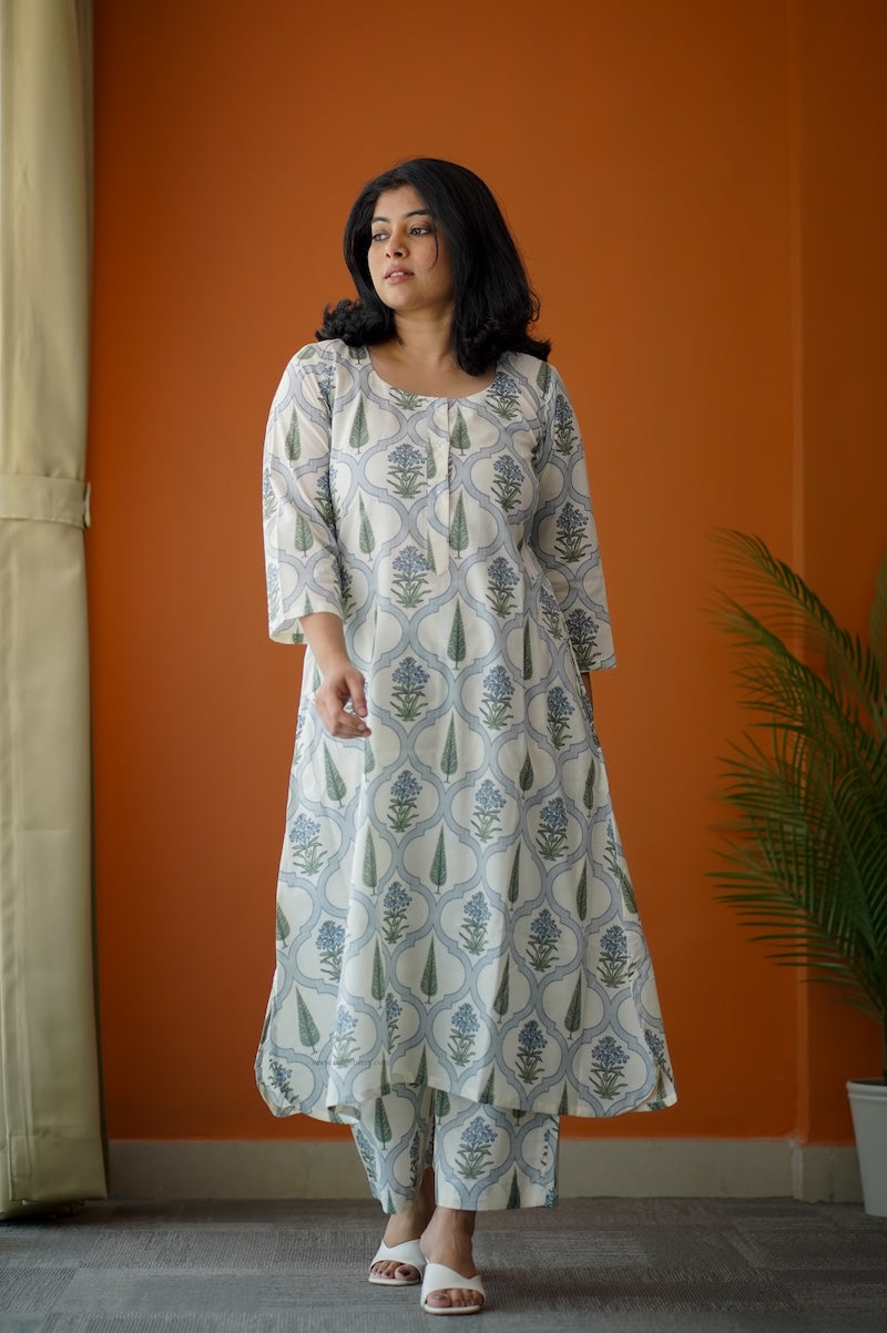 bloom white cotton co-ord set