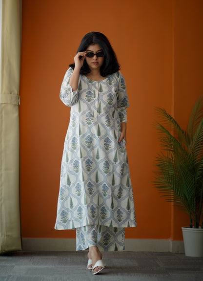 Bloom White Cotton Co-Ord Set