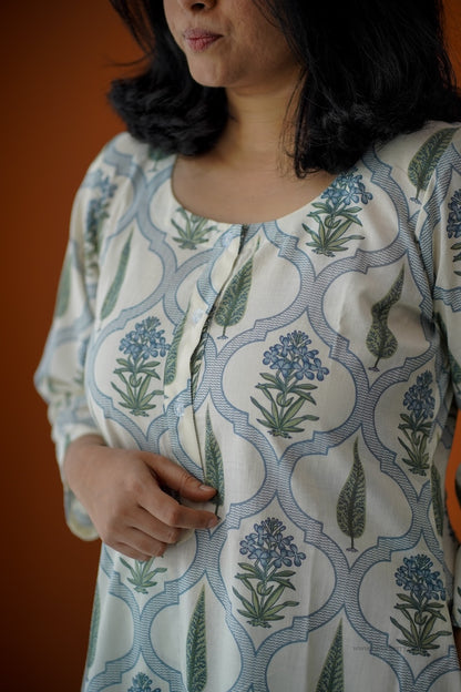 Bloom White Cotton Co-Ord Set