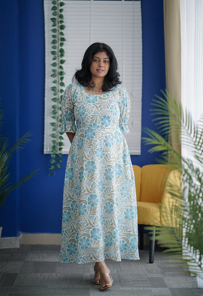 Her Grace - MOTHER Georgette Fit & Flare Dress