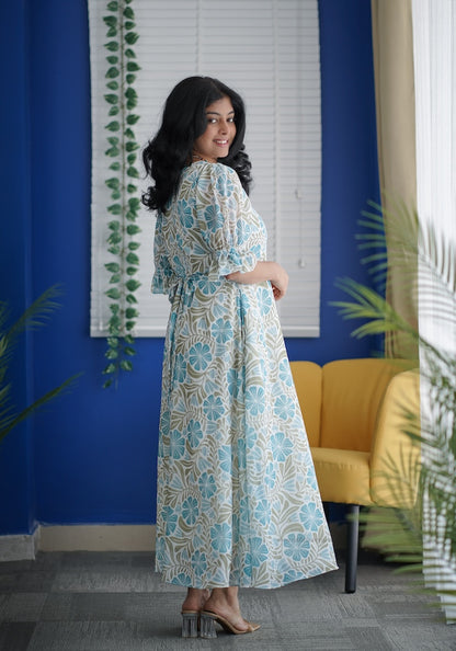 Her Grace - MOTHER Georgette Fit & Flare Dress