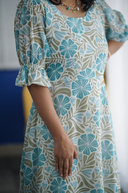 Her Grace - MOTHER Georgette Fit & Flare Dress