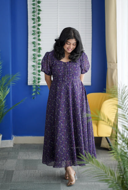 Her Grace - LOVE Georgette  Fit & Flare Dress