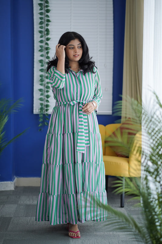 Her Grace - FUN Georgette Shirt Tier Dress