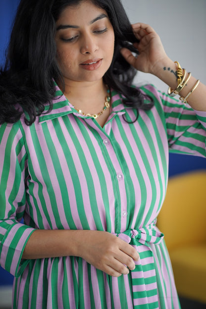 Her Grace - FUN Georgette Shirt Tier Dress