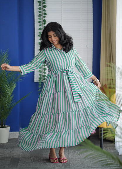 Her Grace - FUN Georgette Shirt Tier Dress