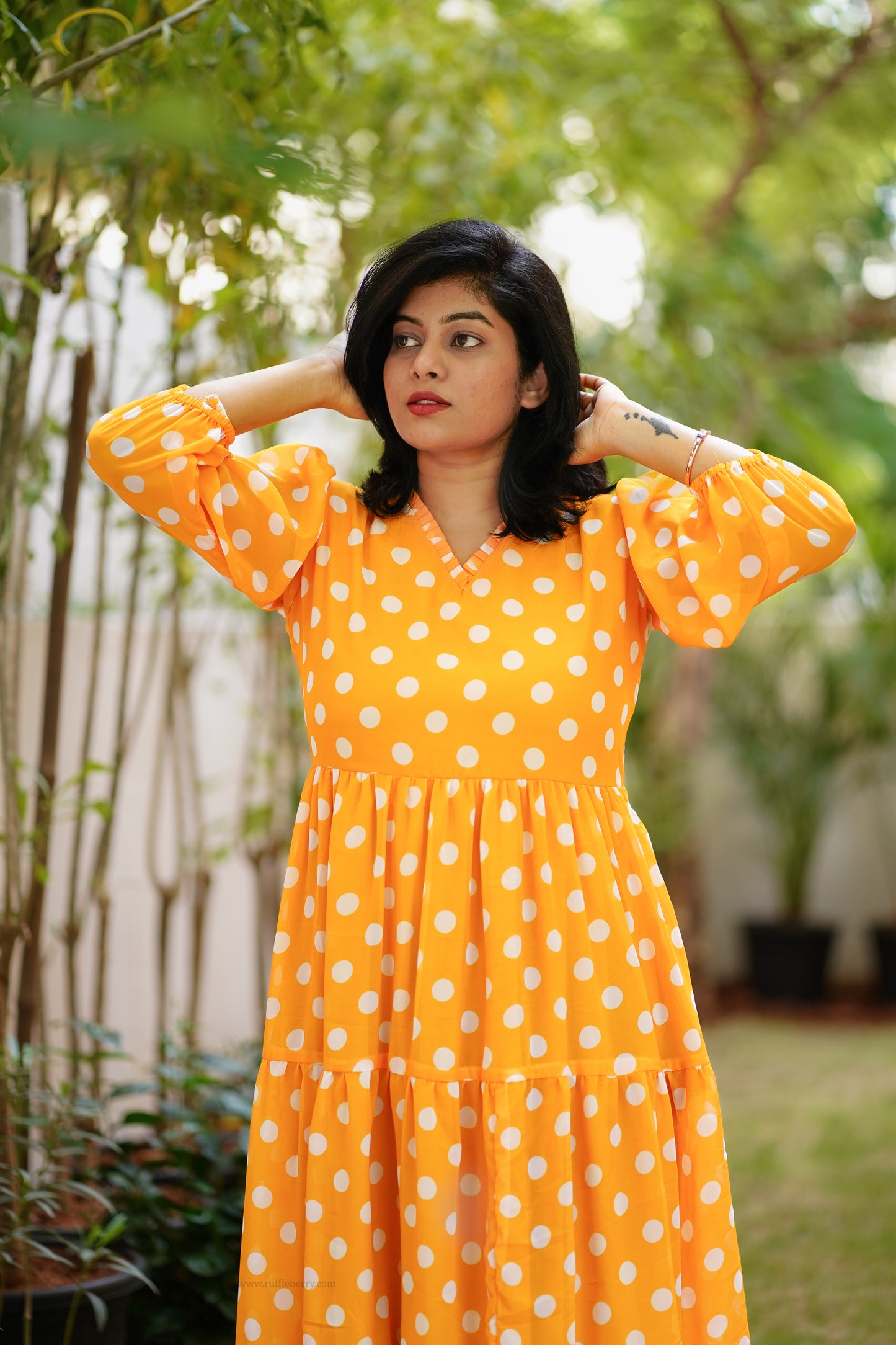 darlene georgette maxi tier dress