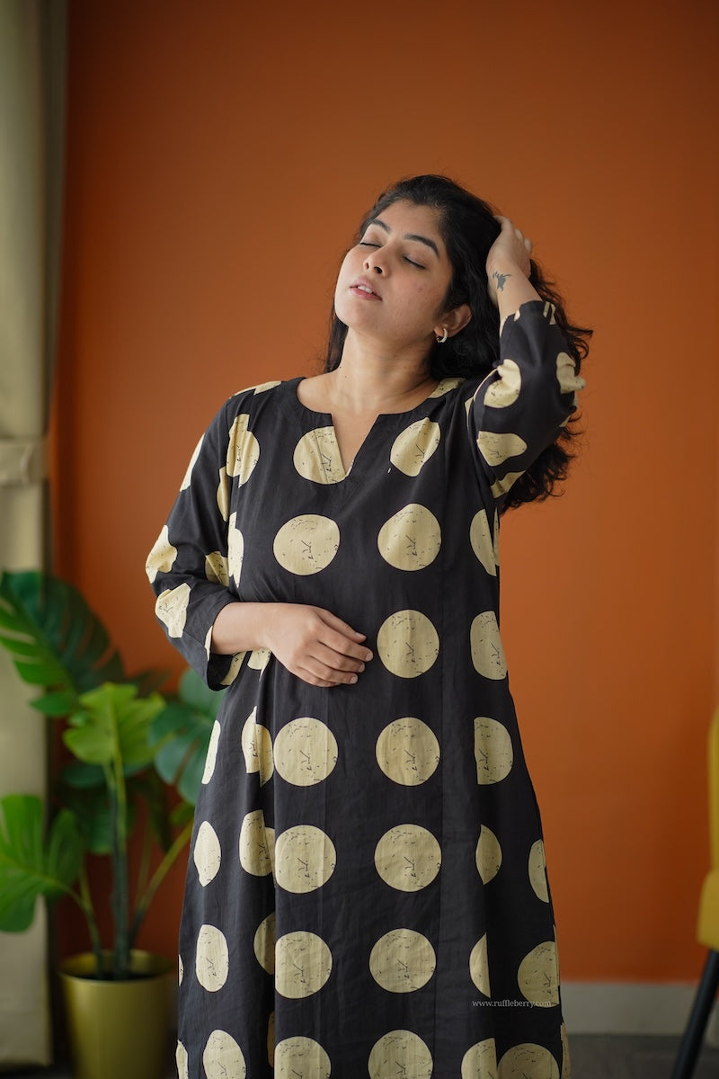 ammayi black polka co-ord set