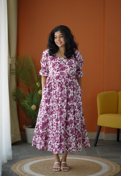 Lela Angel Roses Cotton Tier Dress