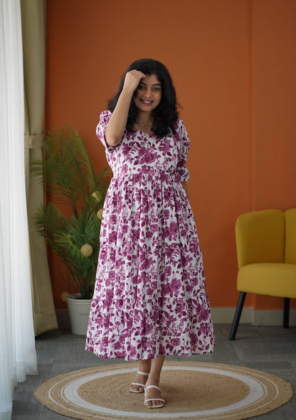 Lela Angel Roses Cotton Tier Dress