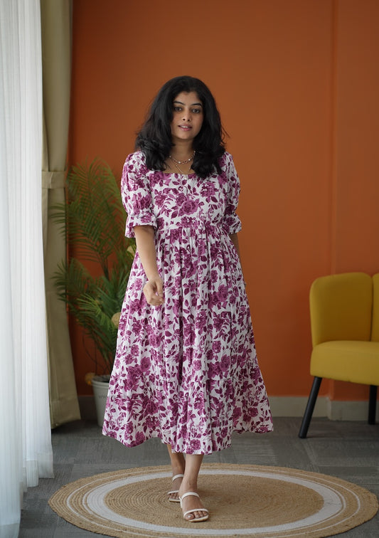 Lela Angel Roses Cotton Tier Dress