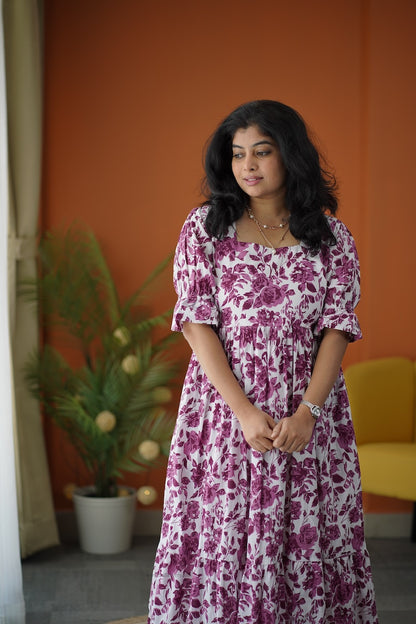 Lela Angel Roses Cotton Tier Dress