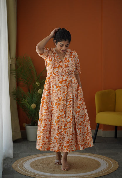 MELODY Cotton Button Wrap Dress