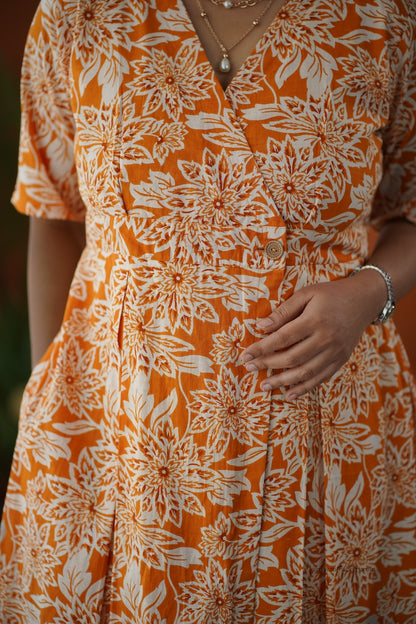 MELODY Cotton Button Wrap Dress