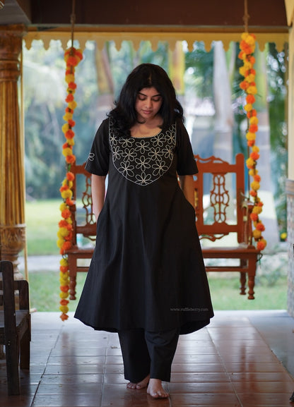 Nithya Black Embroidered Co-ord Set