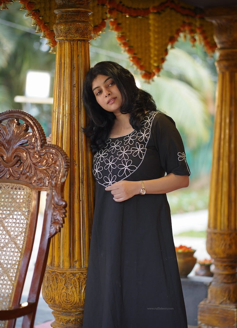 nithya black embroidered co-ord set