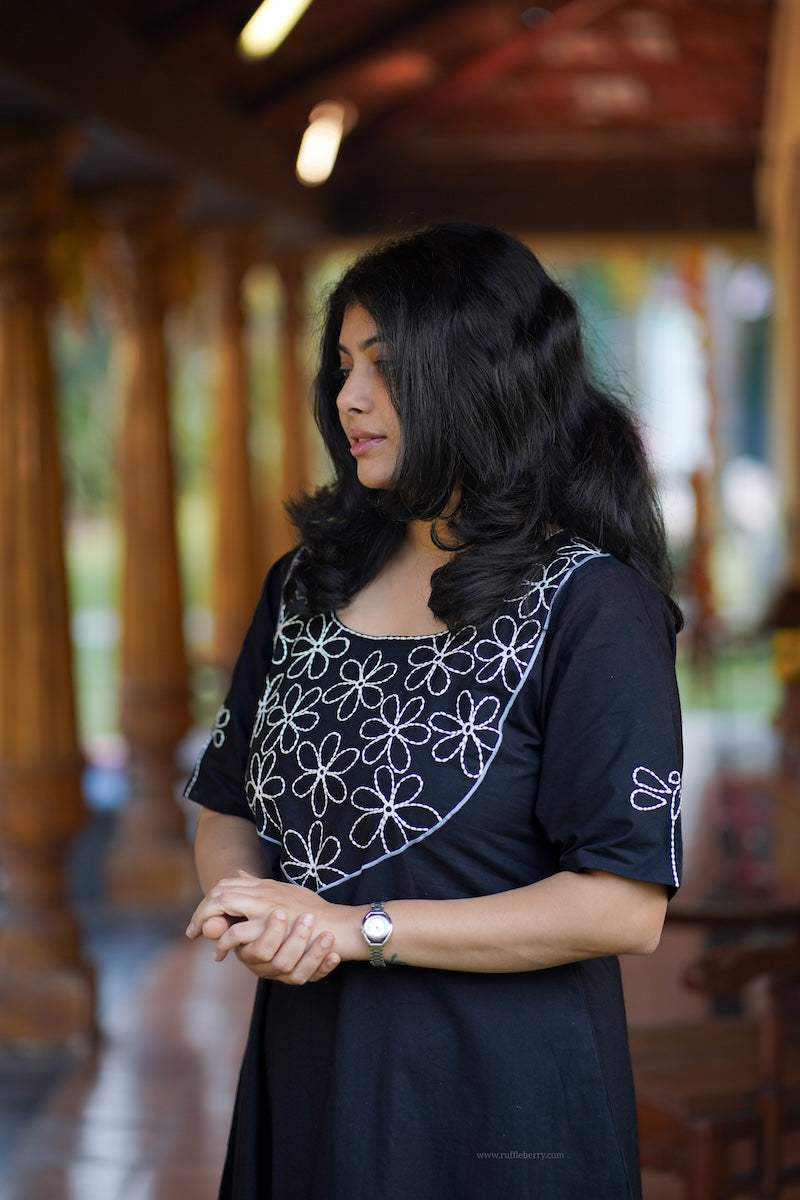 nithya black embroidered co-ord set