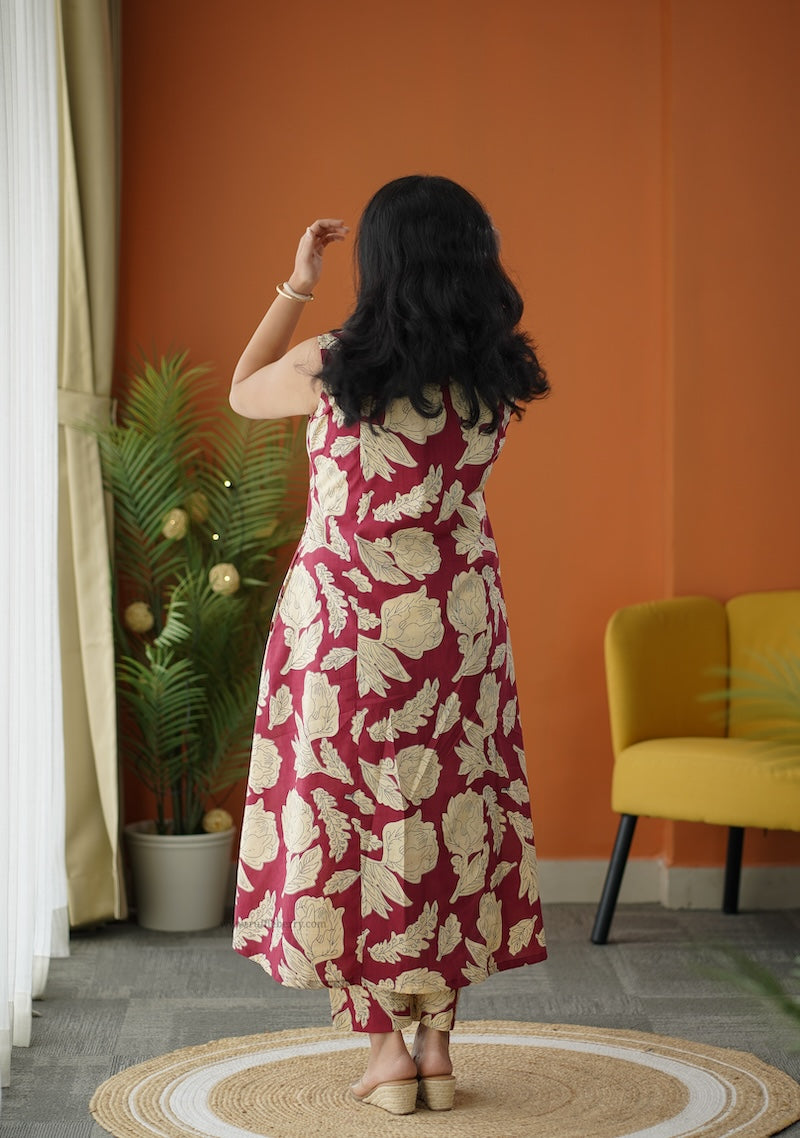 sapna maroon cotton co-ord set