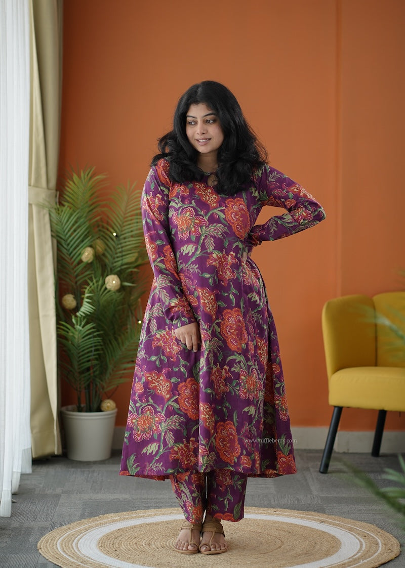 sapna dark pink cotton co-ord set