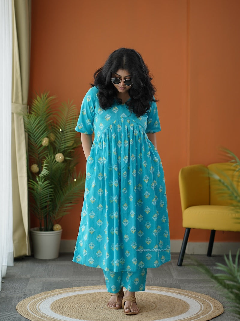 sapna blue cotton co-ord set