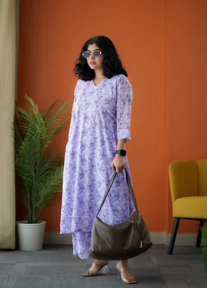 Raaga Lavender Georgette Co-ord Set