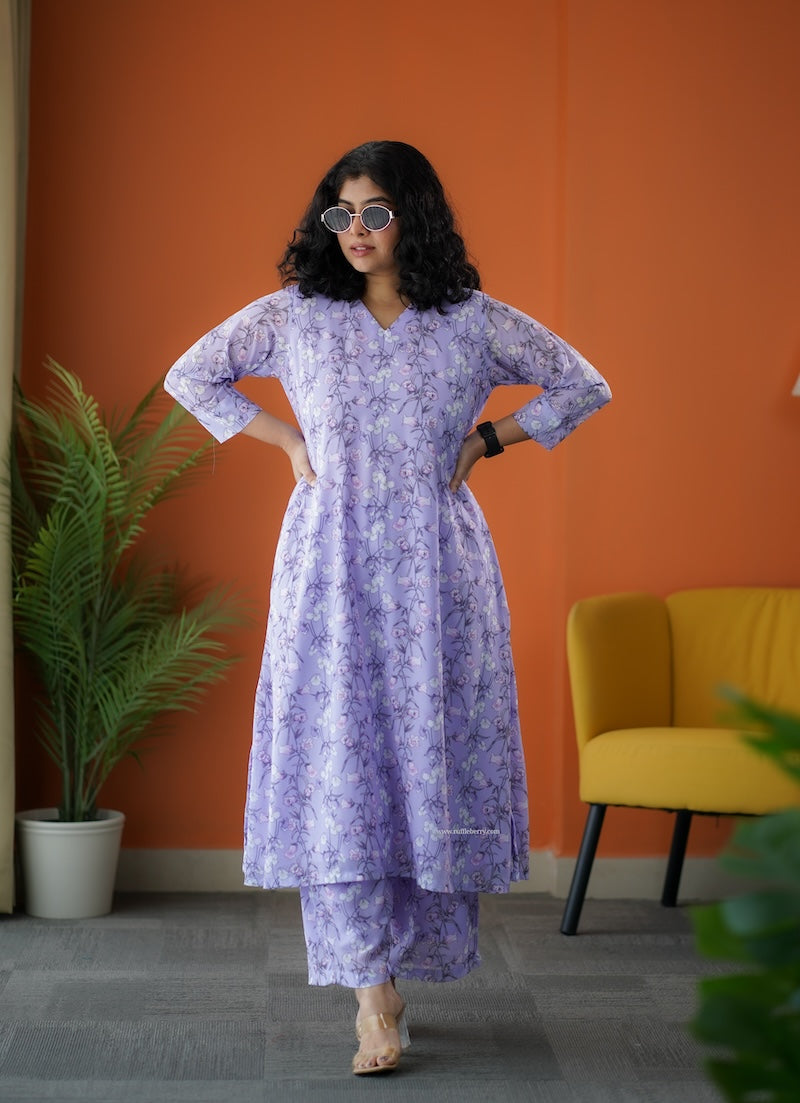 raaga lavender georgette co-ord set