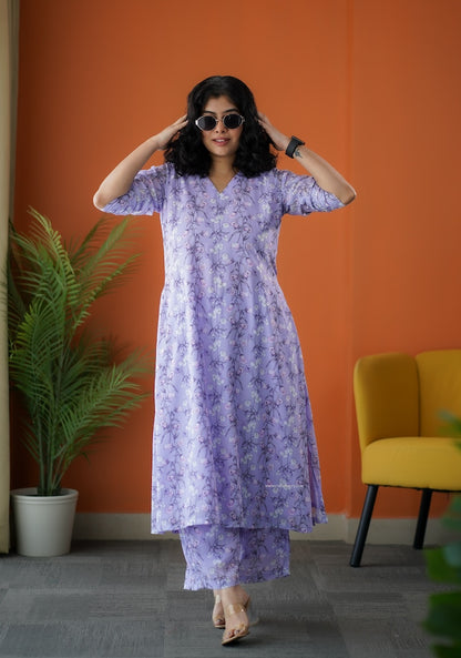 Raaga Lavender Georgette Co-ord Set