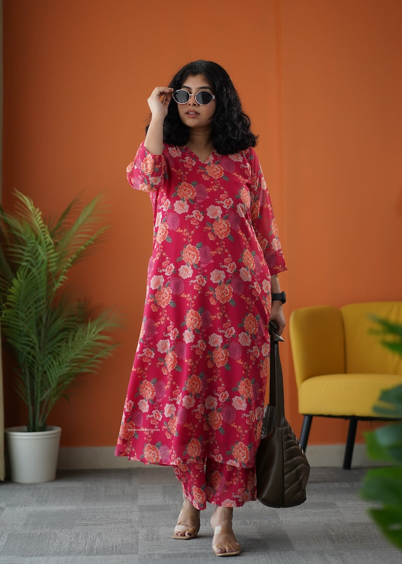 raaga rose georgette co-ord set
