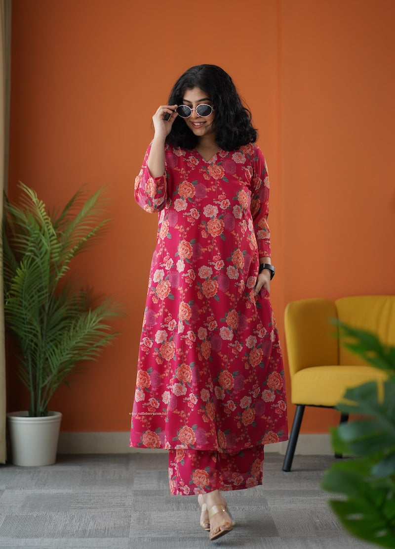 raaga rose georgette co-ord set