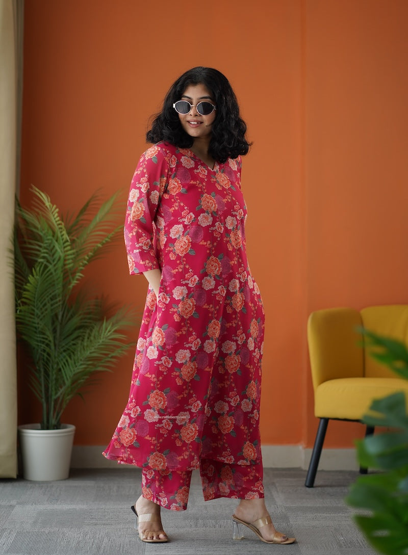 raaga rose georgette co-ord set