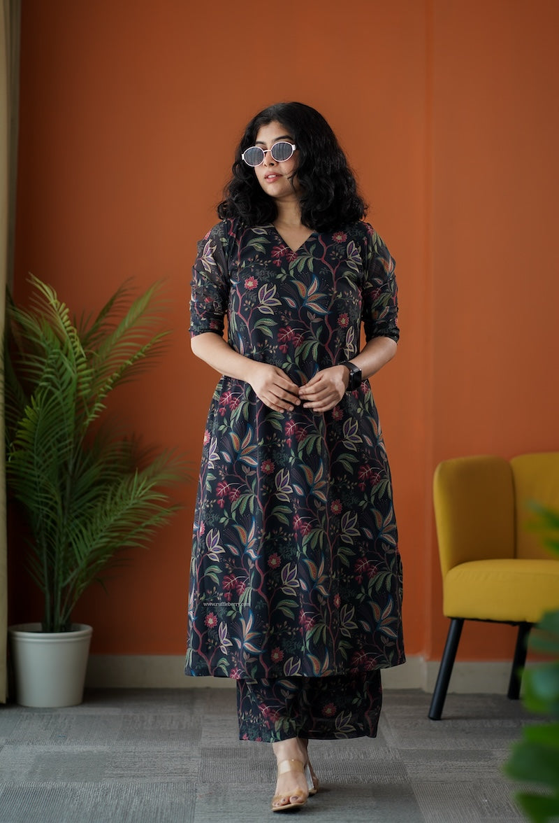 raaga black georgette co-ord set