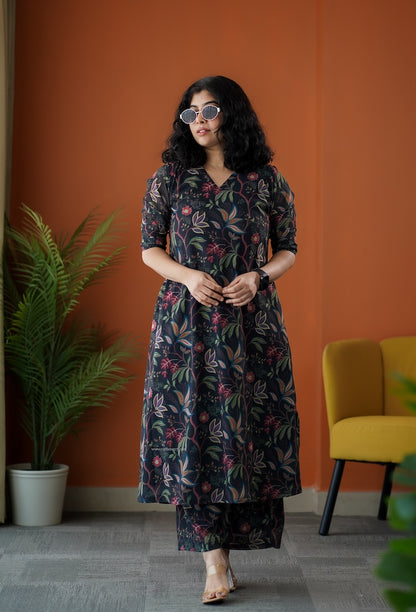 Raaga Black Georgette Co-ord Set