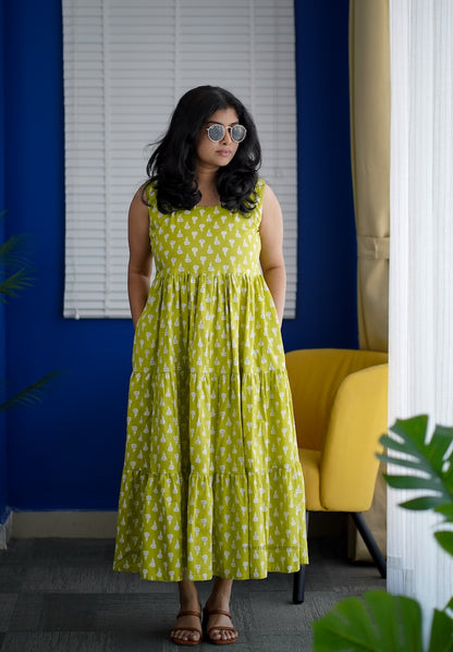 Lemonade Cotton Tier Dress