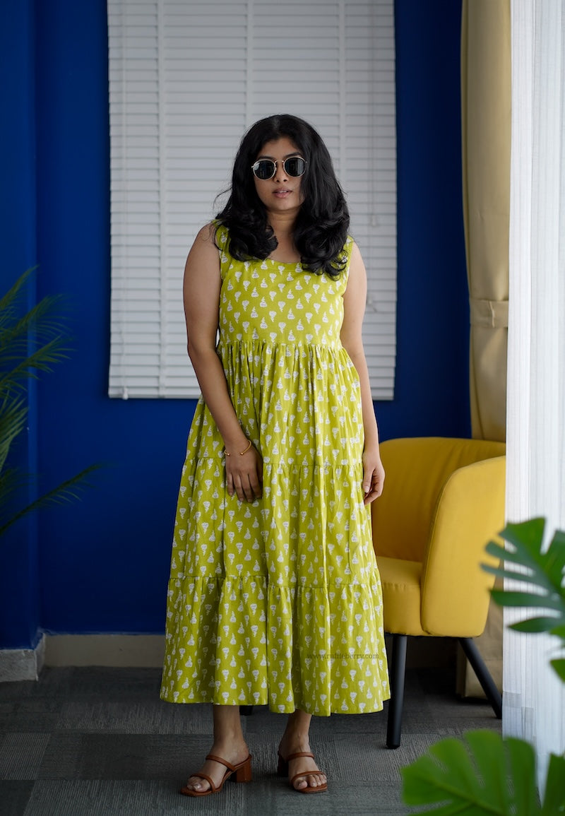 lemonade cotton tier dress