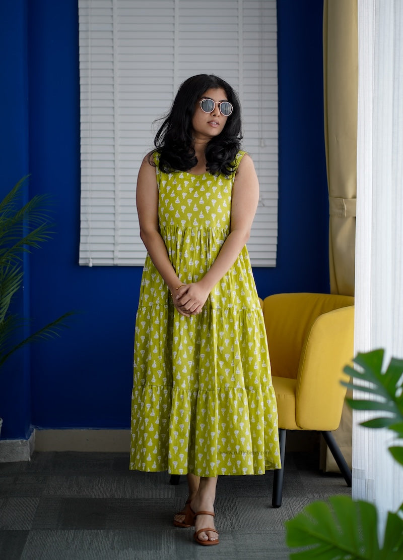 lemonade cotton tier dress