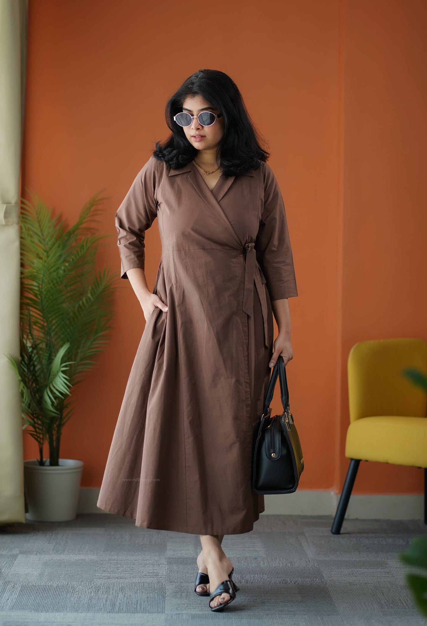 bella cotton wrap dress