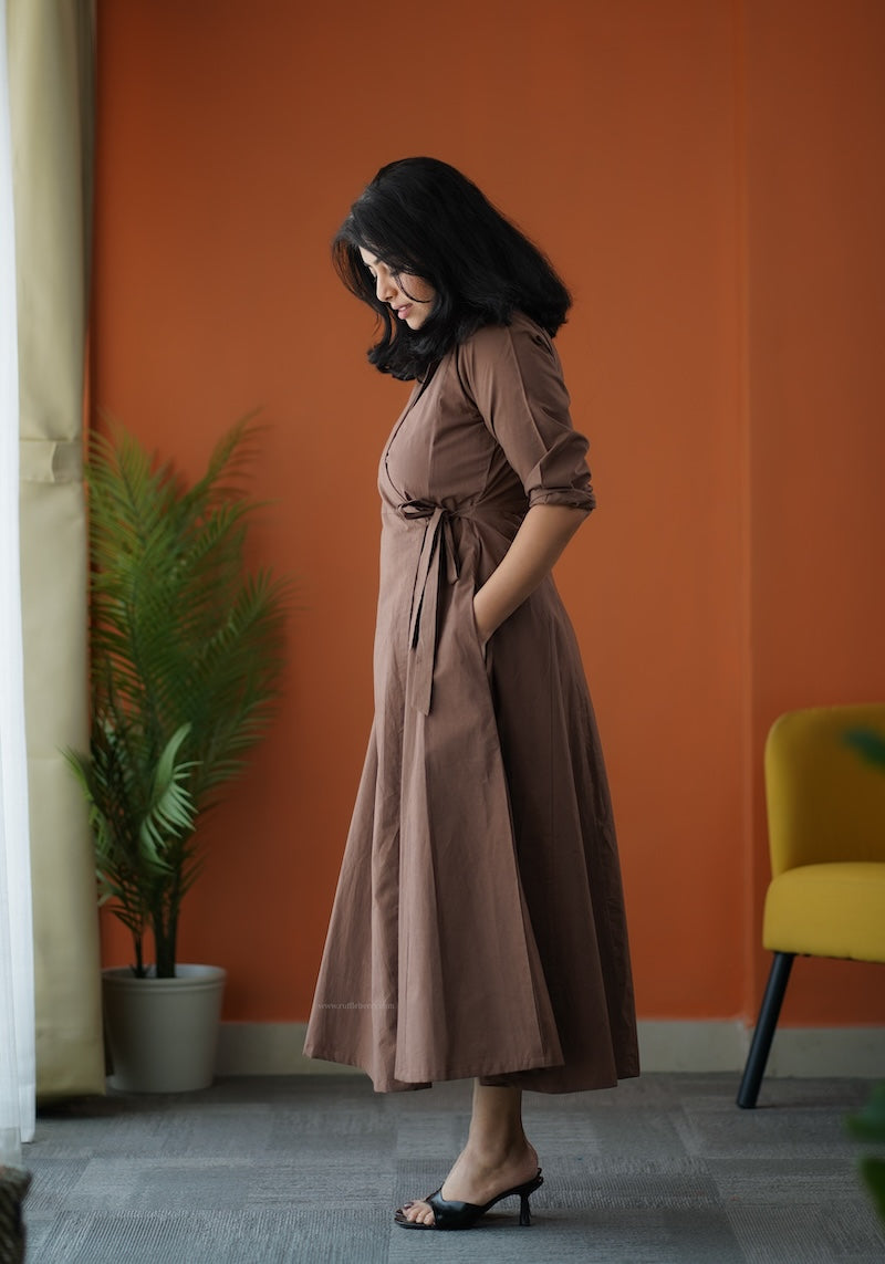 bella cotton wrap dress