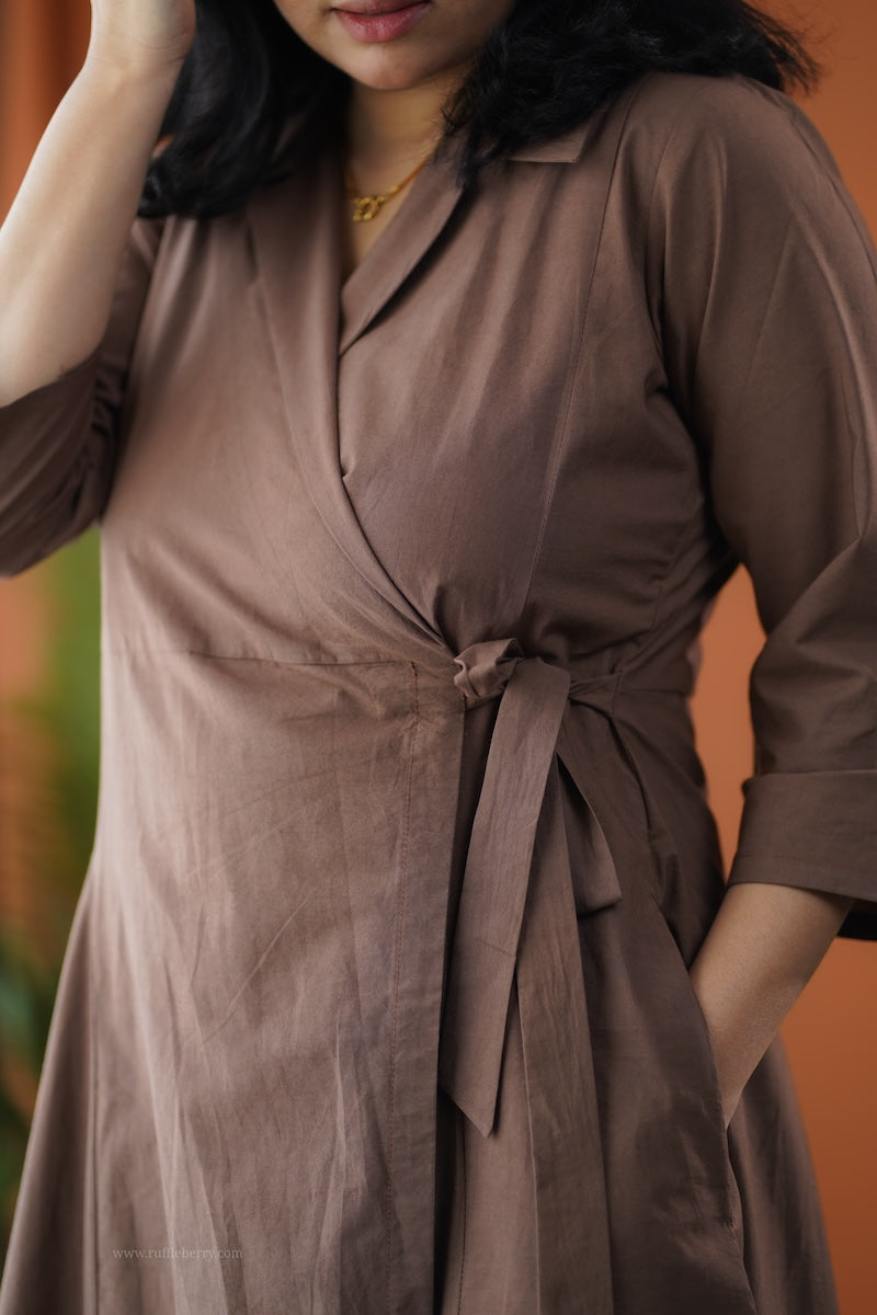 bella cotton wrap dress
