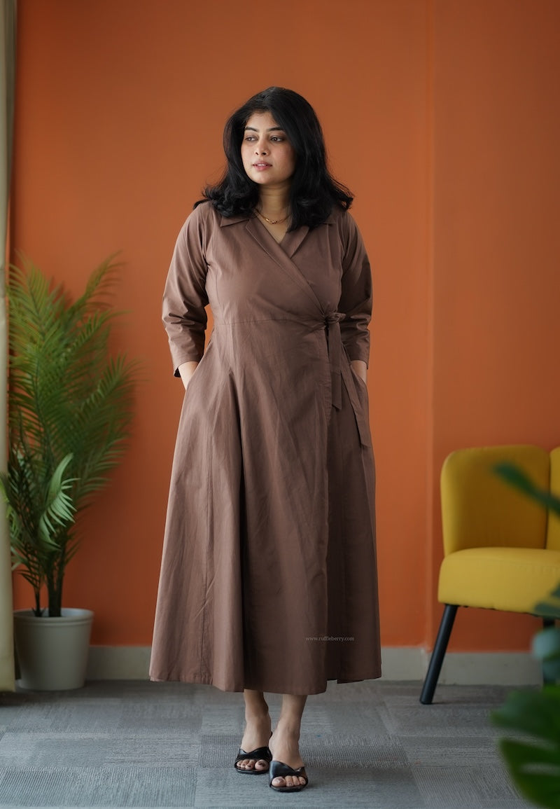 bella cotton wrap dress