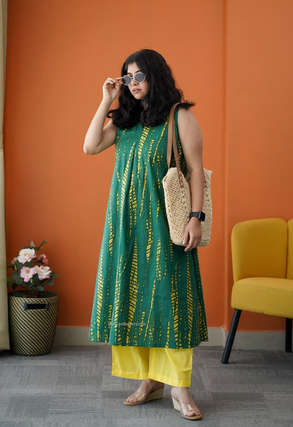 Barsa Dark Green Cotton Co-ord Set