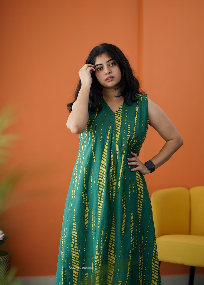 barsa dark green cotton co-ord set