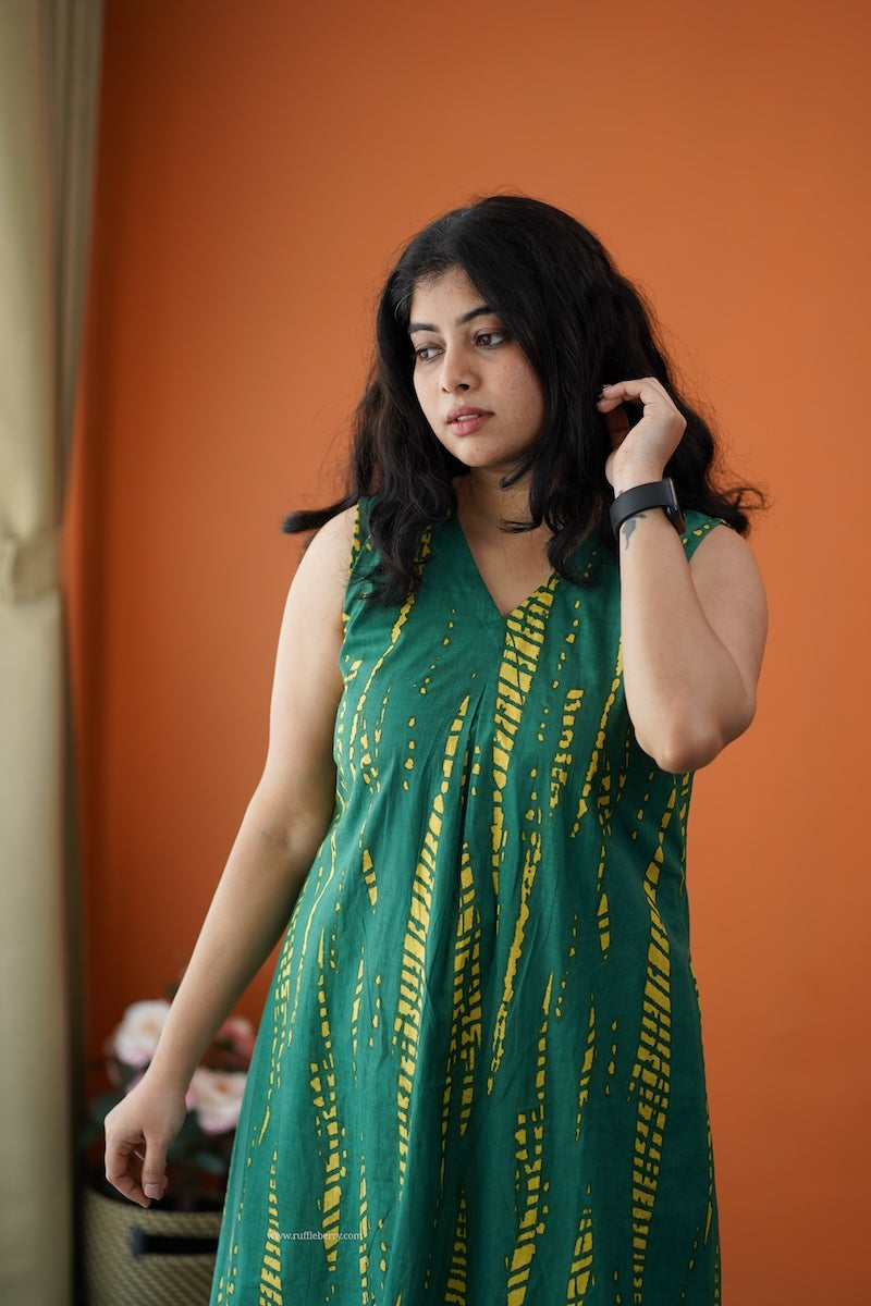 barsa dark green cotton co-ord set