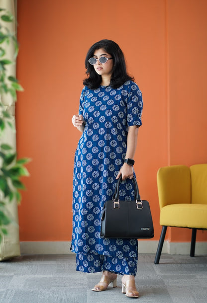 June Blue Cotton Co-ord Set