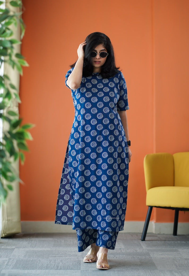june blue cotton co-ord set