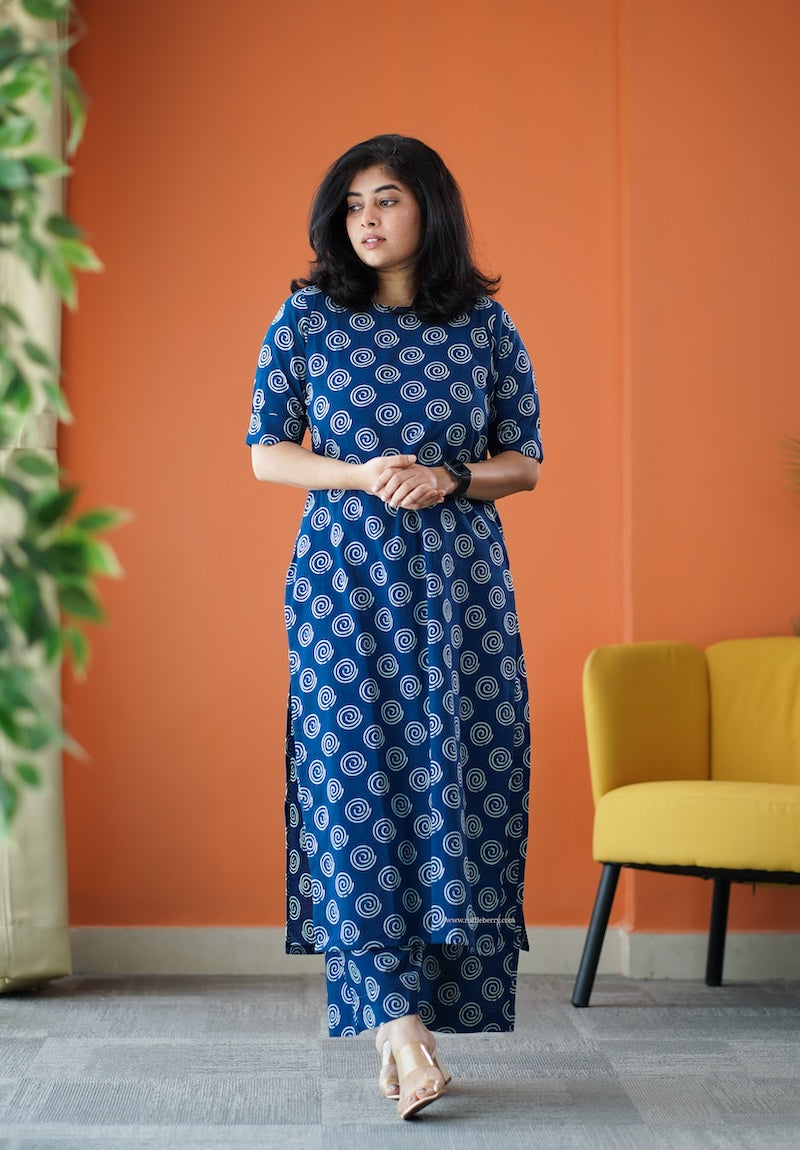 june blue cotton co-ord set
